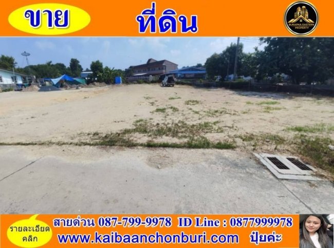 ขายที่ดินเปล่าถมแล้วใกล้วัดผาสุการามต.หนองข้างคอก อ.เมืองชลบุรี จ.ชลบุรี