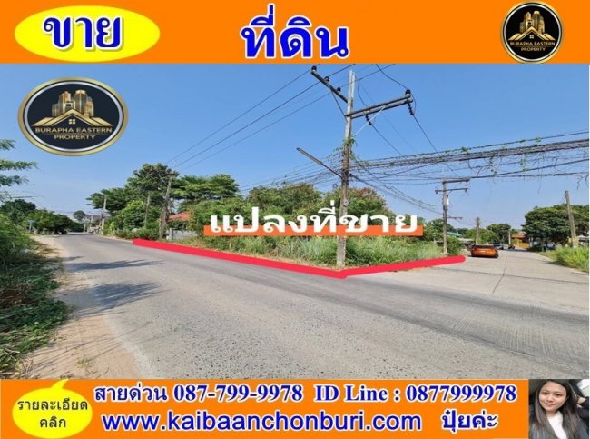 ขายที่ดินใกล้อัสสัมชัญศรีราชา เนื้อที่ 93 ตารางวาต.สุรศักดิ์  อ.ศรีราชา จ.ชลบุรี